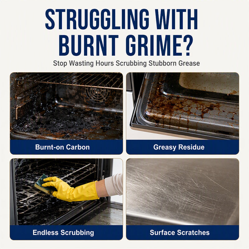 🔥Hot Sale🧽 Heavy-Duty Oven & Cooktop Cleaner Spray – Powerful Grease & Burnt-On Stain Remover ✨