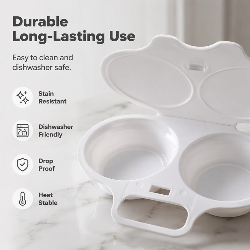 🍳 2-Egg Microwave Poacher – Quick Breakfast Maker for Busy Mornings