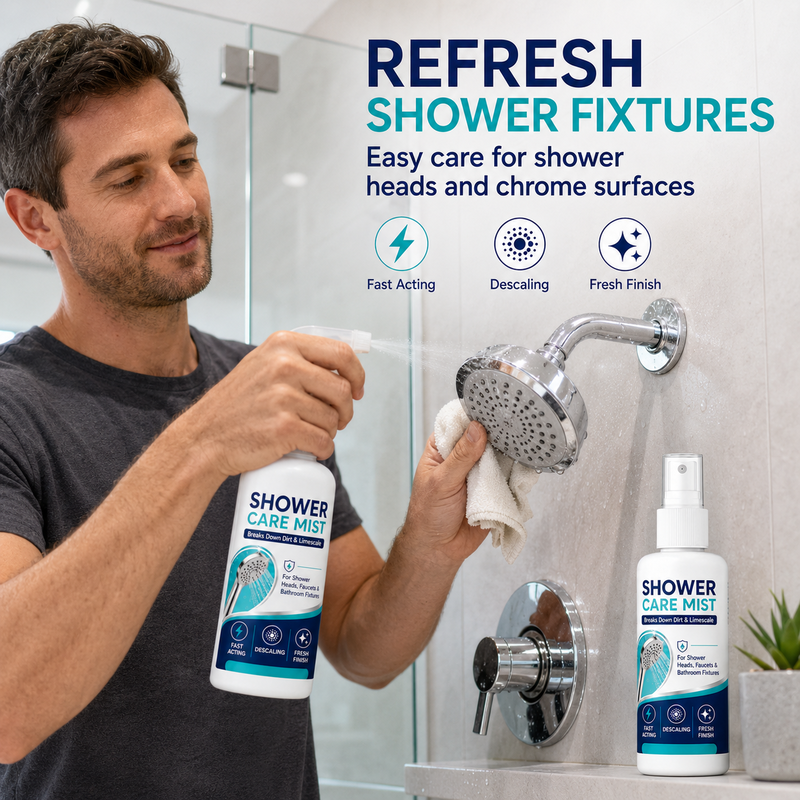 🚿 Fast-Acting Limescale Remover Spray for Showerheads and Faucets