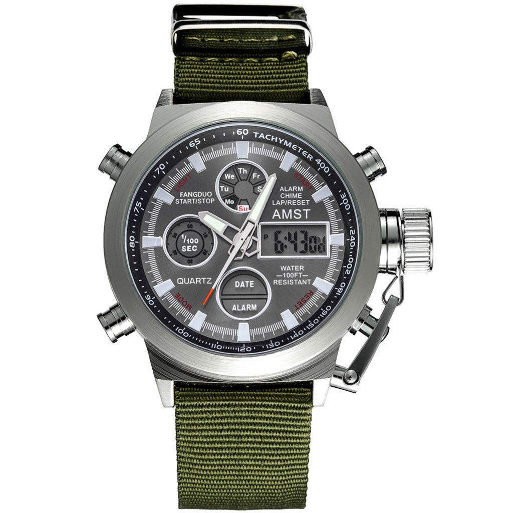 Men's Retro Digital Quartz Sports Watch