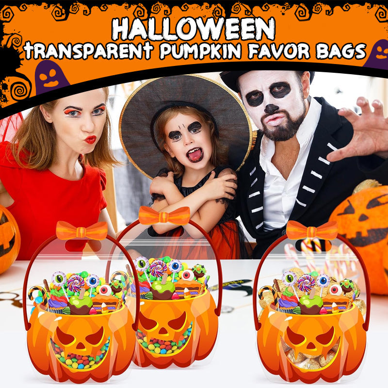 Halloween transparent pumpkin favor bags