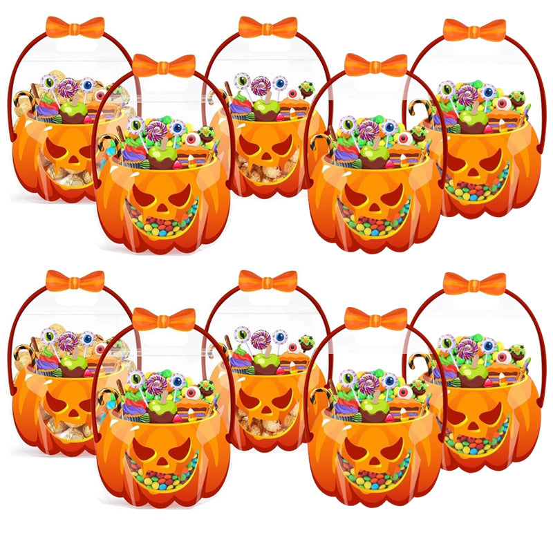 Orange and green Halloween pumpkin favor bags