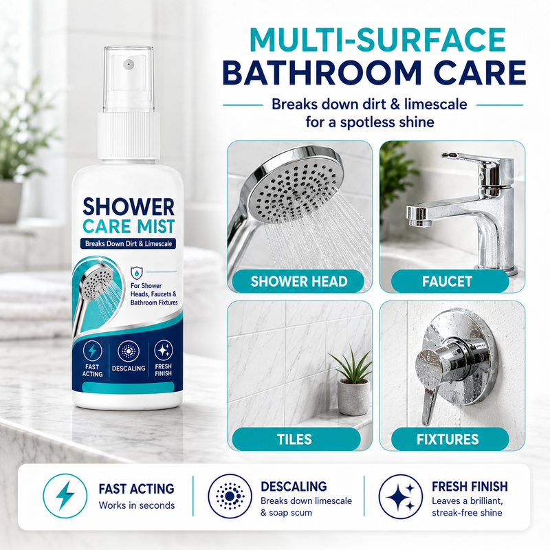 🚿✨ Fast-Acting Shower Limescale Remover Spray – Remove Stubborn Limescale & Water Stains in Minutes 🫧