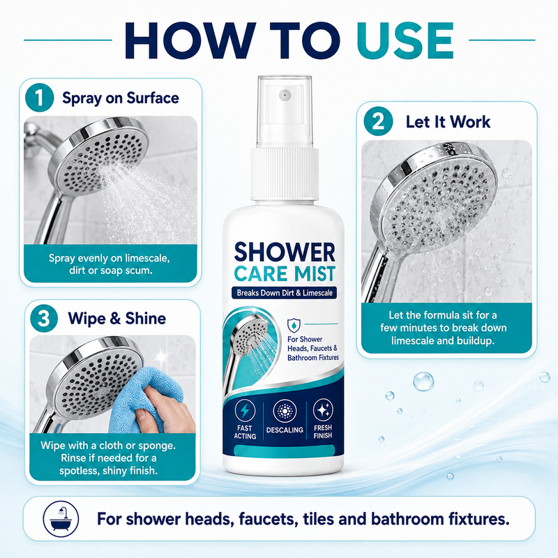 🚿✨ Fast-Acting Shower Limescale Remover Spray – Remove Stubborn Limescale & Water Stains in Minutes 🫧