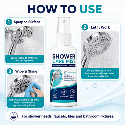 🚿✨ Fast-Acting Shower Limescale Remover Spray – Remove Stubborn Limescale & Water Stains in Minutes 🫧