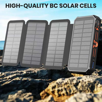 🔋 Half-Price Deal! ☀️ 20,000mAh Solar Power Bank - Features Wireless Charging And LED Flashlight.