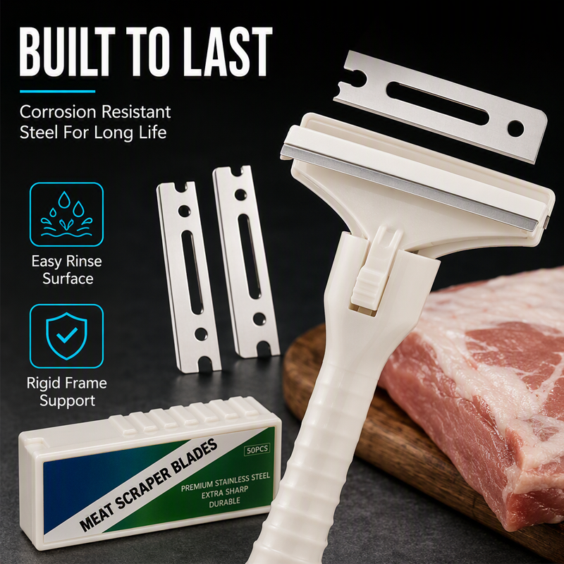 🥩🔥 48% OFF! Stainless Steel Meat Scraper – Easy Fat & Fascia Removal Tool for Beef & Pork 🔪✨