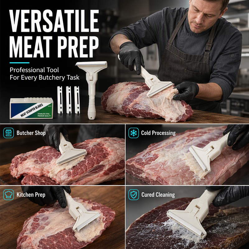 🥩🔥 48% OFF! Stainless Steel Meat Scraper – Easy Fat & Fascia Removal Tool for Beef & Pork 🔪✨