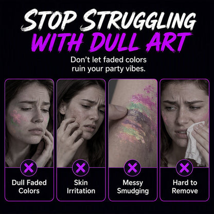 📢📢40% OFF !! ⏰ Glow Party Tattoo Pens | Temporary UV Body Art Markers | Fun Glow-in-the-Dark Designs for Parties, Festivals & Events 🎉