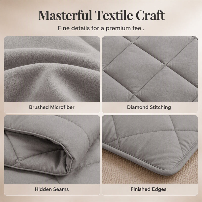 3-Piece Quilted Comforter Set with Shams – All-Season Microfiber