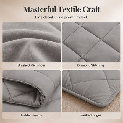 3-Piece Quilted Comforter Set with Shams – All-Season Microfiber