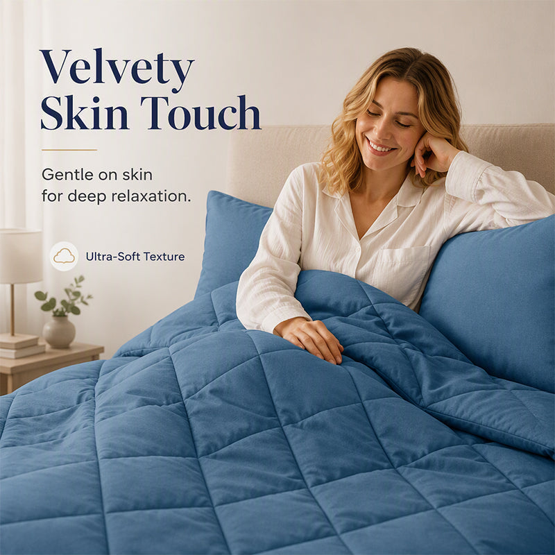 3-Piece Quilted Comforter Set with Shams – All-Season Microfiber