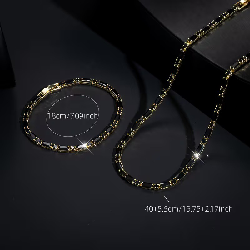 💎 LIMITED TIME 50% OFF! ✨ Sparkling Jewelry Set for Men – Statement Cubic Zircon Necklace & Bracelet Set – Refined Street Luxe Style ✨