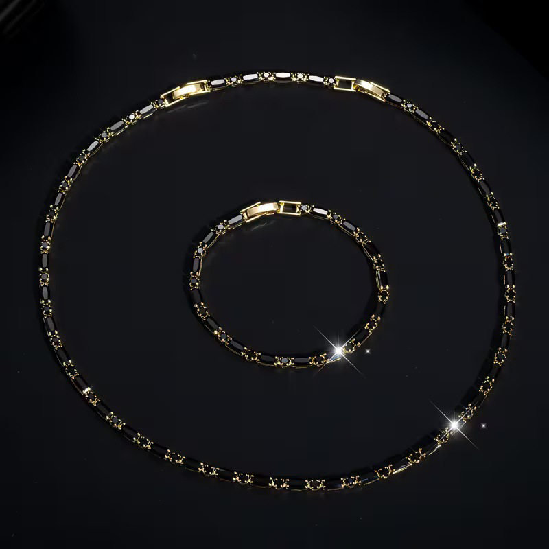 💎 LIMITED TIME 50% OFF! ✨ Sparkling Jewelry Set for Men – Statement Cubic Zircon Necklace & Bracelet Set – Refined Street Luxe Style ✨