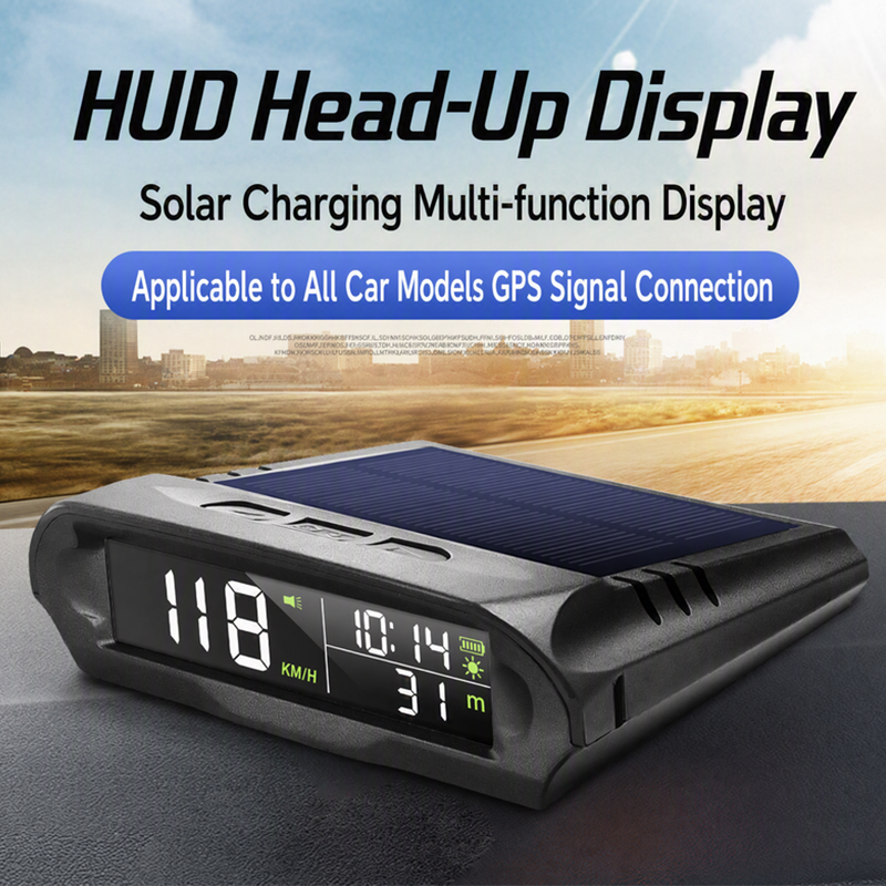 ⏰ 2026 Sale — Over 24,000 Sold!🚗 Solar GPS Head‑Up Display‑Auto Brightness Speed Warning HUD ☀️