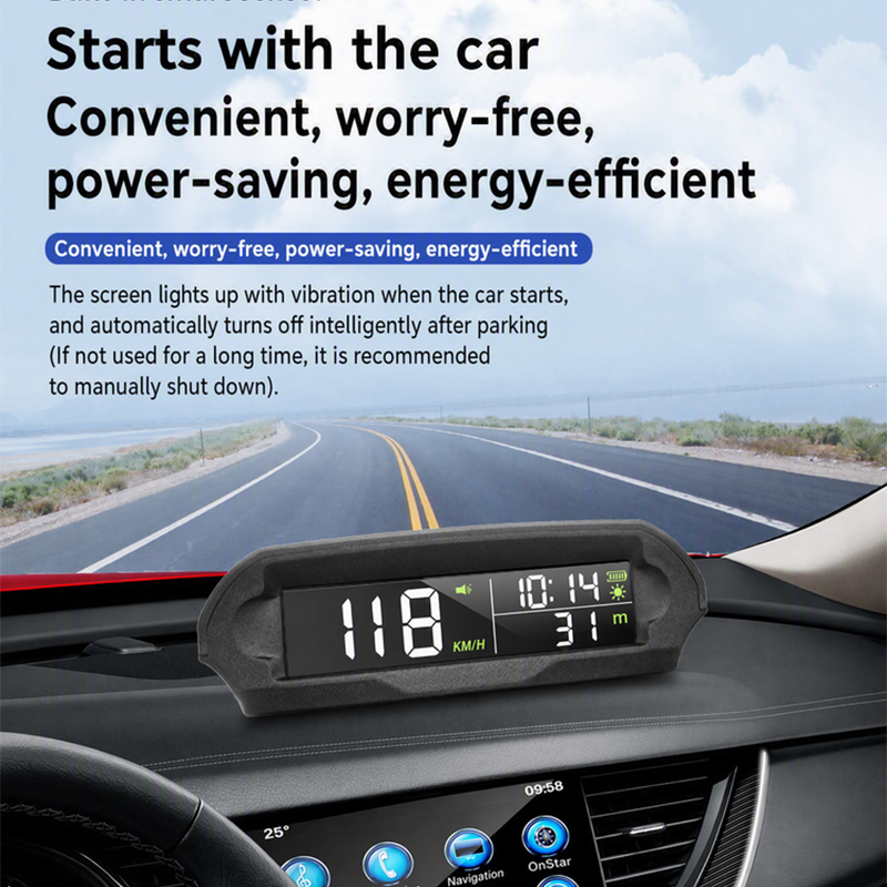 ⏰ 2026 Sale — Over 24,000 Sold!🚗 Solar GPS Head‑Up Display‑Auto Brightness Speed Warning HUD ☀️