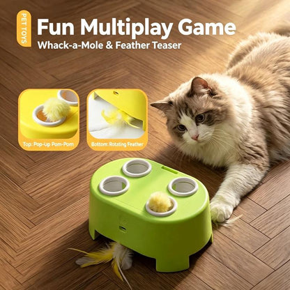 ⏳Time-Limited Special⏰ ✨ Interactive Whack-a-Mole Cat Toy – Multi-Mode, Quiet, Rechargeable 🪶