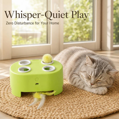 ⏳Time-Limited Special⏰ ✨ Interactive Whack-a-Mole Cat Toy – Multi-Mode, Quiet, Rechargeable 🪶