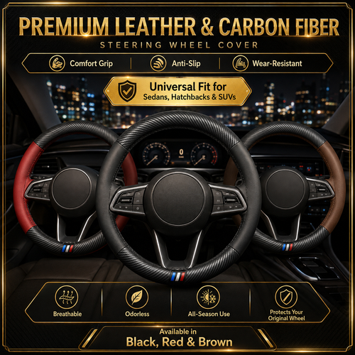 Universal Carbon Fiber Steering Wheel Cover