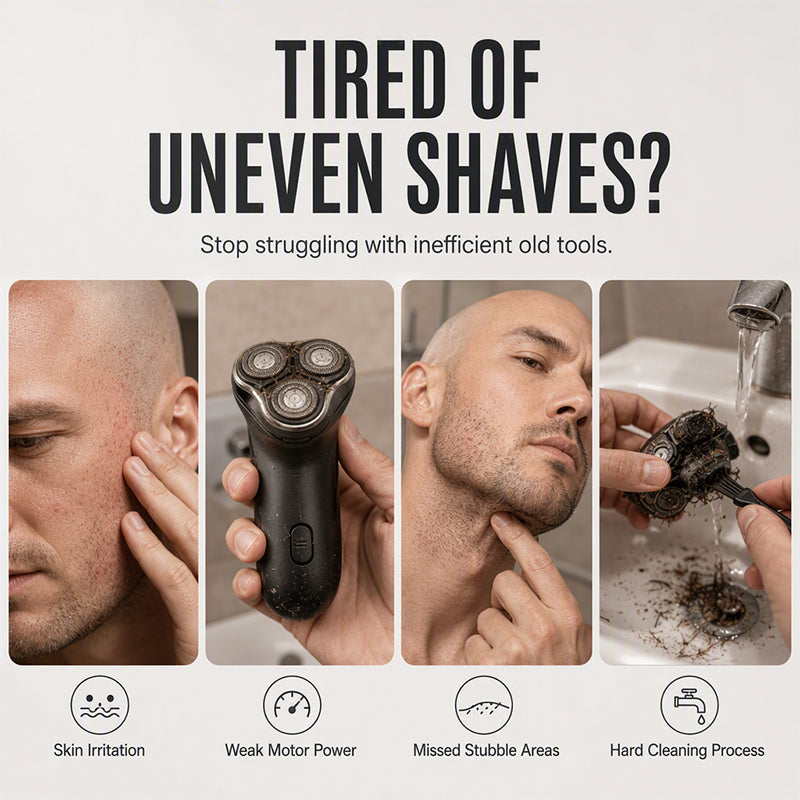 ⚡ Smart 2-in-1 Electric Head & Beard Groomer — 30-Blade Precision Shaver 💈