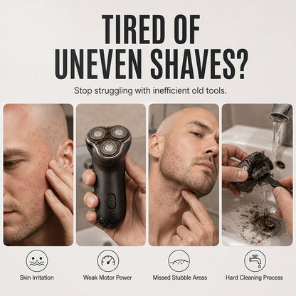 ⚡ Smart 2-in-1 Electric Head & Beard Groomer — 30-Blade Precision Shaver 💈