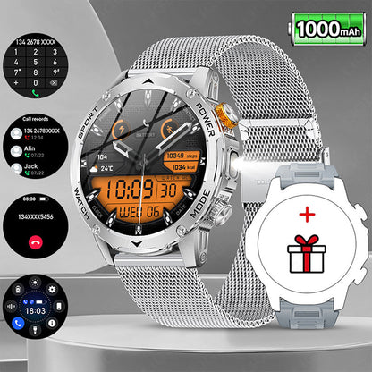 ⌚ 1000mAh Smartwatch – 1.7' Display, 100+ Sports Modes & LED Light