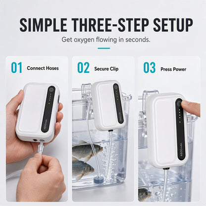 🐟 50% OFF! ✨ Rechargeable Portable Oxygen Pump – 4800mAh Long-Lasting Power, Dual-Hole Output & Whisper-Quiet Operation – Ultimate Fishing Endurance 🔋