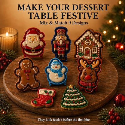 🎄 9-Design Christmas Mini Pie Mold – Festive Pastry Press