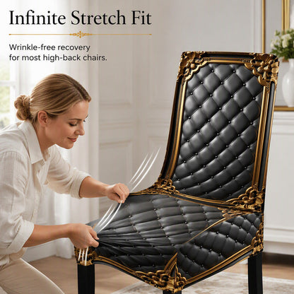 🖤 Baroque Stretch Dining Chair Cover – Elegant Washable Furniture Protector