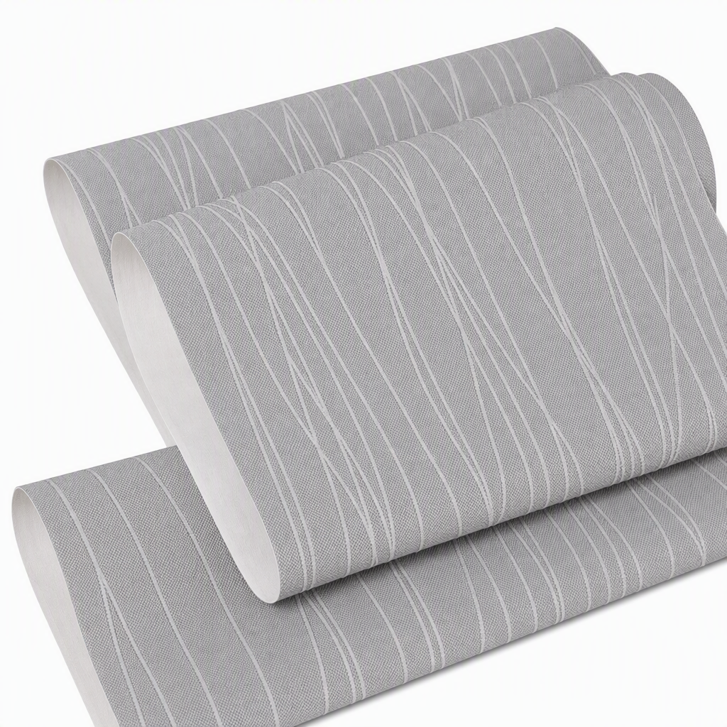 🏠 Save 50%! ✨ Thickened Non-Woven Self-Adhesive Wallpaper – 3D Textured Stripe Pattern, Peel-and-Stick Easy Install & Breathable Eco Fiber – Cozy Upgrade for Any Room 🎨