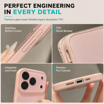 📱 50% OFF! ✨ Full Coverage Ice-Feeling Glass Phone Case – Built-In Camera Lens Protector, Thermodynamic Cooling Glass & Shockproof Bumper – Premium Protection for iPhone 🧊