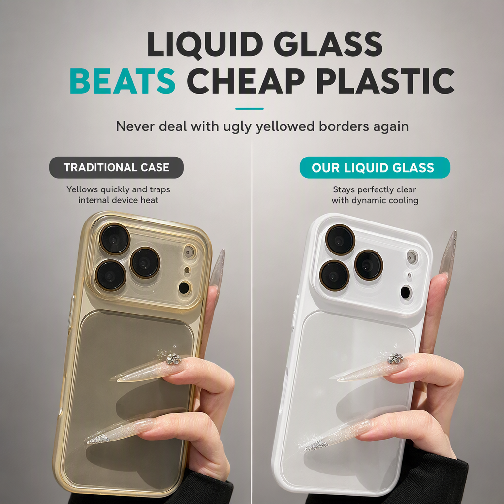 📱 50% OFF! ✨ Full Coverage Ice-Feeling Glass Phone Case – Built-In Camera Lens Protector, Thermodynamic Cooling Glass & Shockproof Bumper – Premium Protection for iPhone 🧊