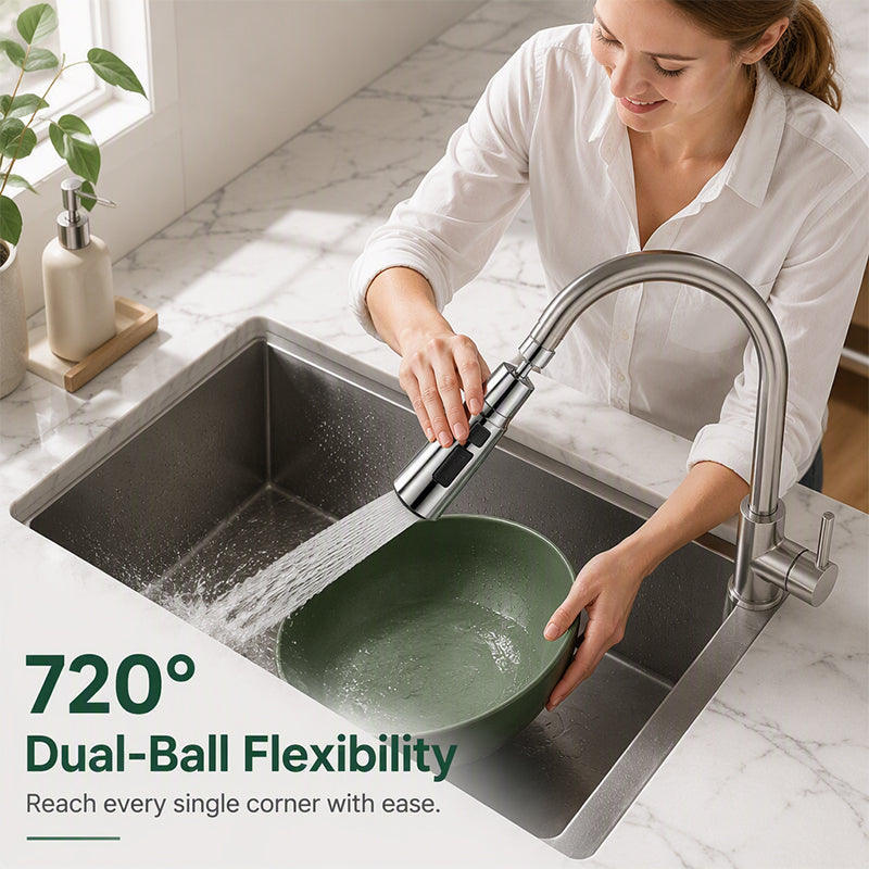 🚰 720° Rotating Faucet Extender – 20mm / 22mm Connector Options