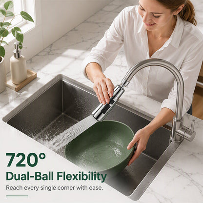 🚰 720° Rotating Faucet Extender – 20mm / 22mm Connector Options