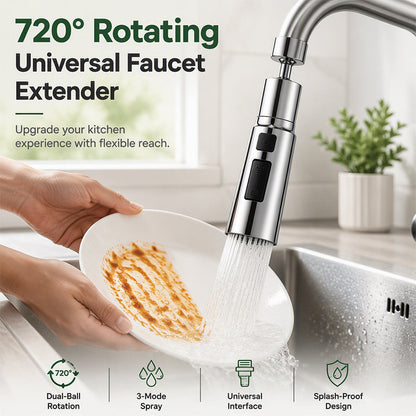 🚰 720° Rotating Faucet Extender – 20mm / 22mm Connector Options
