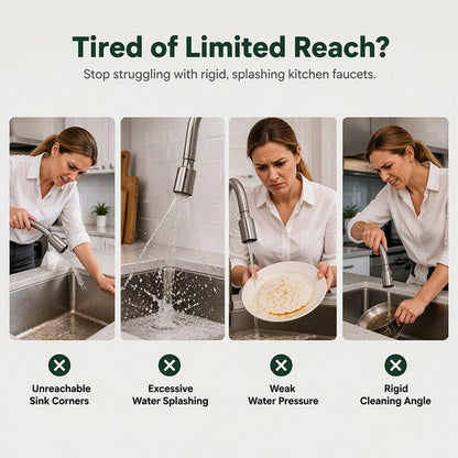 🚰 720° Rotating Faucet Extender – 20mm / 22mm Connector Options