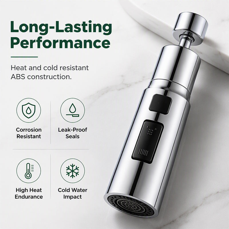 🚰 720° Rotating Faucet Extender – 20mm / 22mm Connector Options