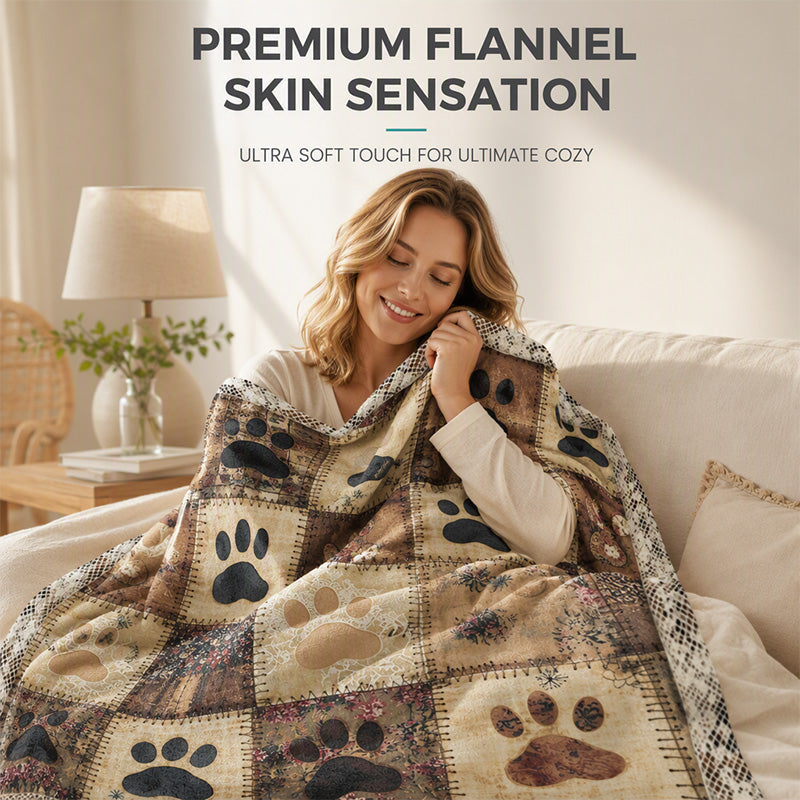 🐾 50% OFF! ✨ Cute Paw Print Soft Flannel Blanket – Cozy Warmth, Vibrant Long-Lasting Print & Versatile Everyday Use – Adorable Comfort for Bedrooms, Sofas & Pet-Friendly Homes 🛋️