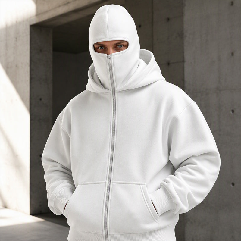 Unisex's Zip-Up Double-Hooded Sweatshirt
