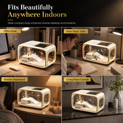 🐠 50% OFF! ✨ Transparent Panoramic Desktop Fish Tank – Crystal-Clear AS Material, Dual-Function Top Lid & Impact-Resistant Build – Modern Living Decor for Desk & Home 🏠