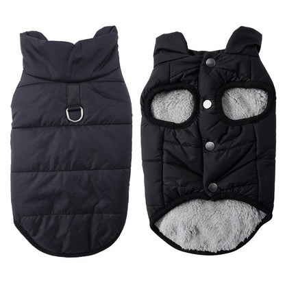 🐕 50% OFF! ✨ Hooded Dog Coat – Windproof Outer Layer, Thick Polar Fleece Lining & Built-In Harness Ring – Cozy Winter Protection for Small & Medium Pets 🧥