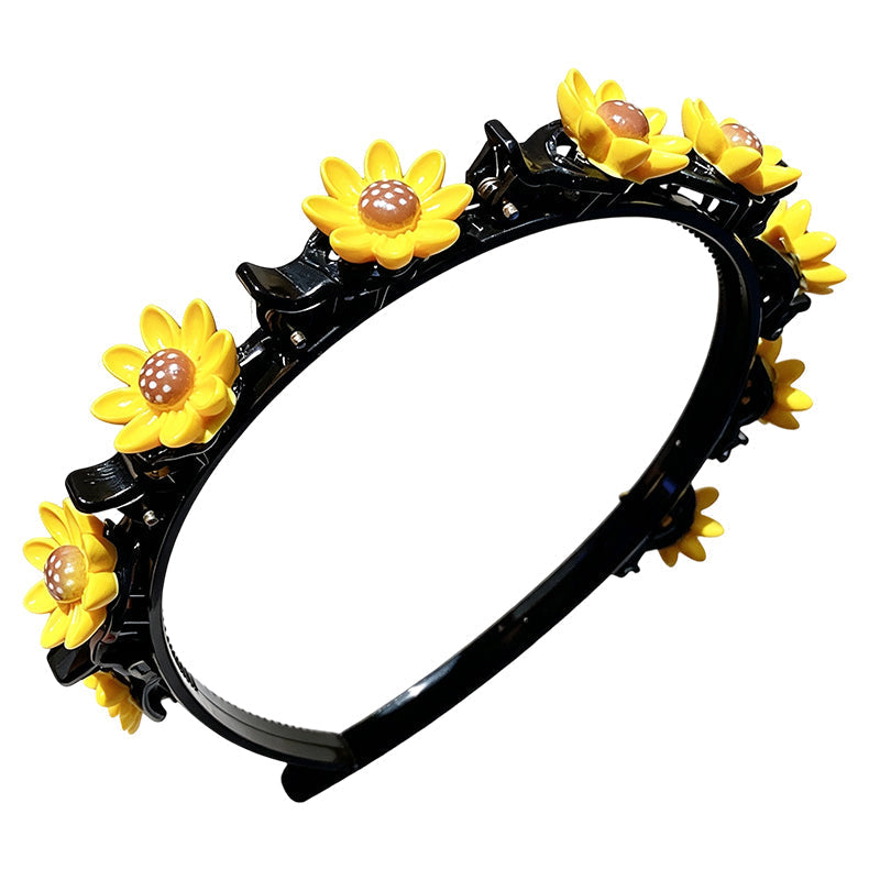 🎀 Cute Braiding Headband for Girls – Built-In Mini Styling Clips for Easy Hairstyles