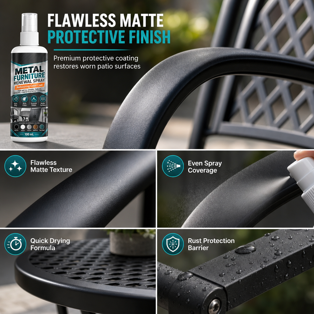 🛠️Furniture Color Touch Up Spray Paint‑Fast Drying Metal Furniture Renewal Spray