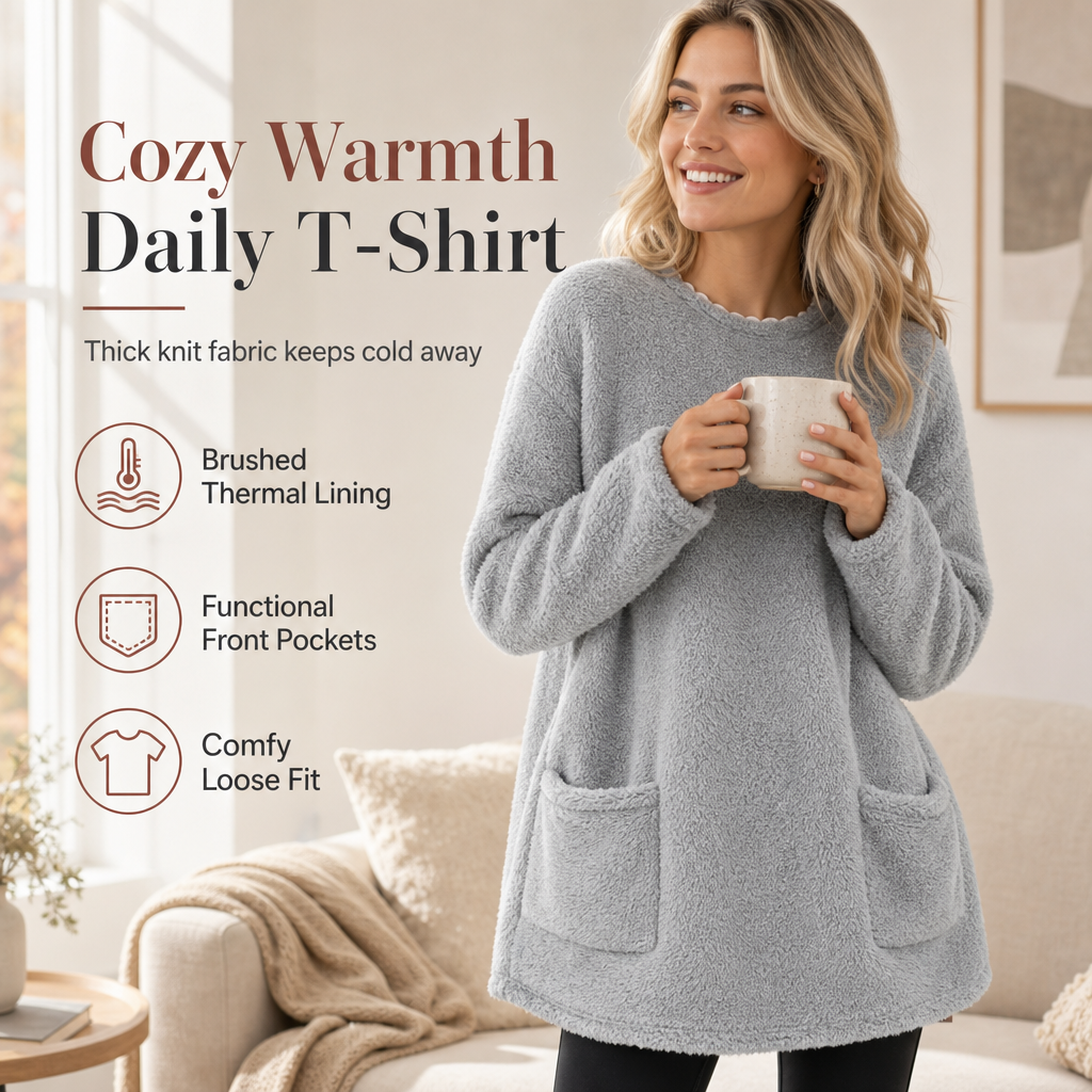 ⏳Limited Time-50% OFF!!✨👚Women's Warm Crew Neck Long Sleeve Top