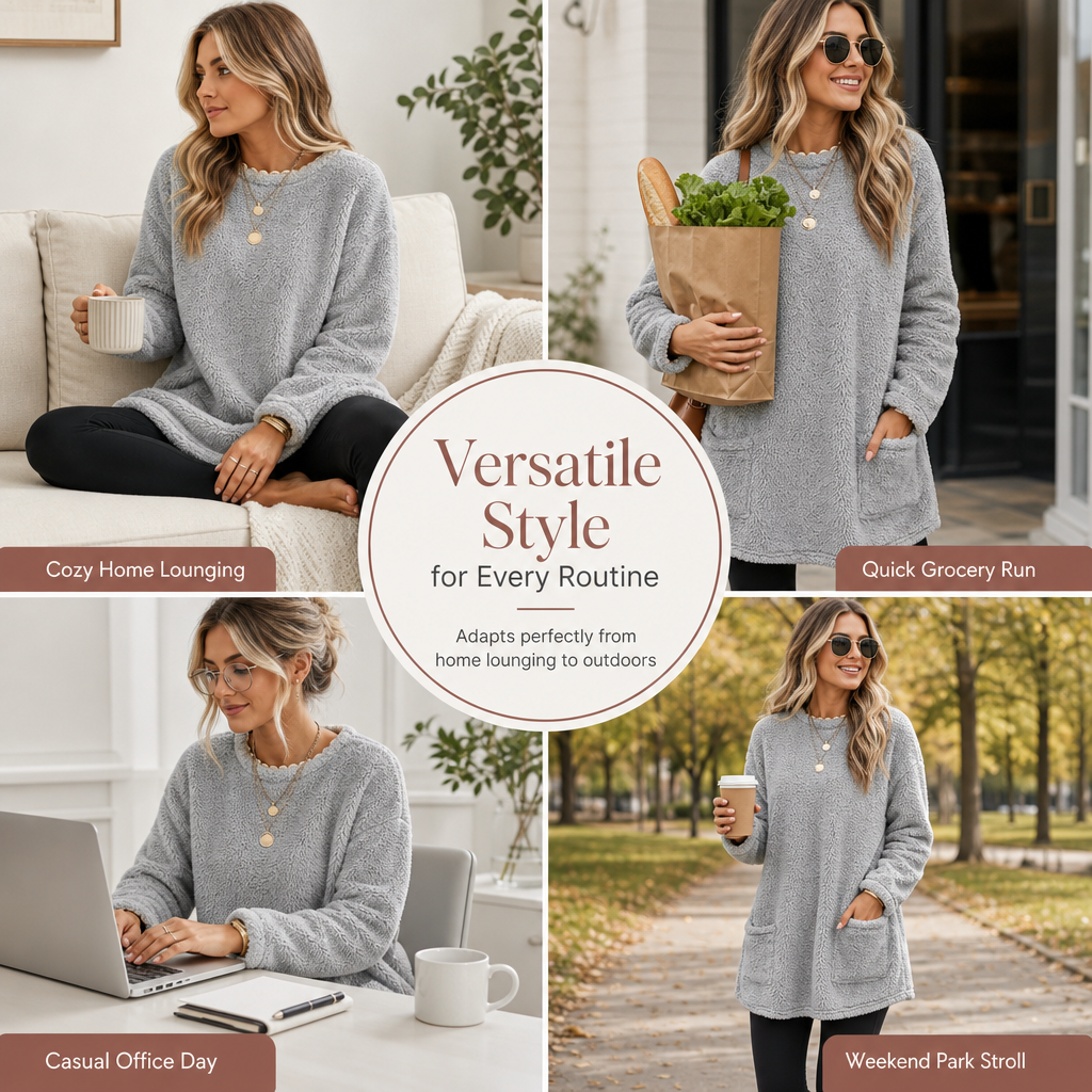 ⏳Limited Time-50% OFF!!✨👚Women's Warm Crew Neck Long Sleeve Top