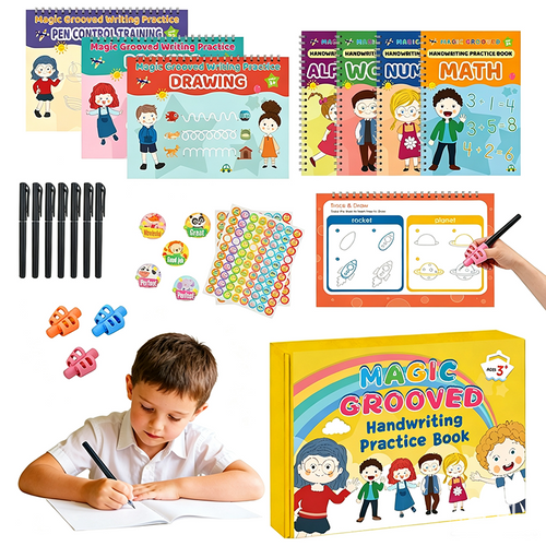 📢📢40% OFF !! ⏰Magic Grooved Handwriting Practice Book Set