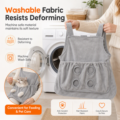 📢📢40% OFF !! ⏰Hair Resistant Pet Cuddling Apron with Leg Holes for Holding Cats🥻🐕🐈