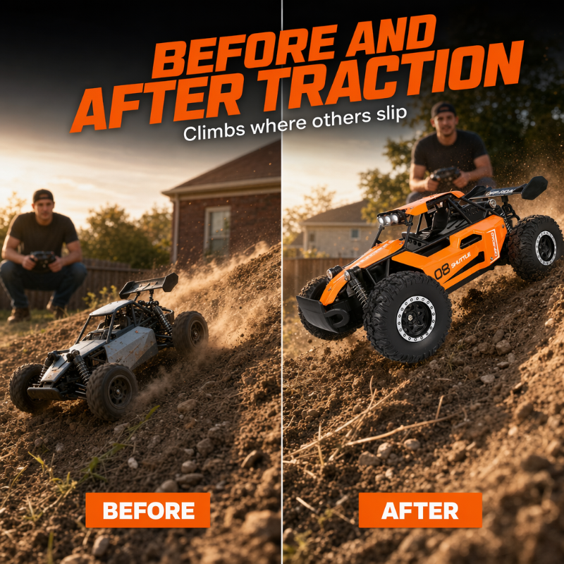 🏎️ 1:16 All-Terrain High-Speed RC Off-Road Car – 4WD Alloy Crawler 🛞