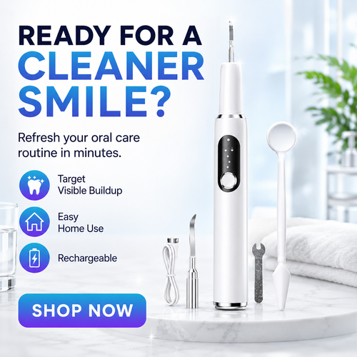 🦷 T6 Smart Ultrasonic Teeth Cleaner – 5 Modes, Touch-Activated Cleaning & Complete Tool Kit