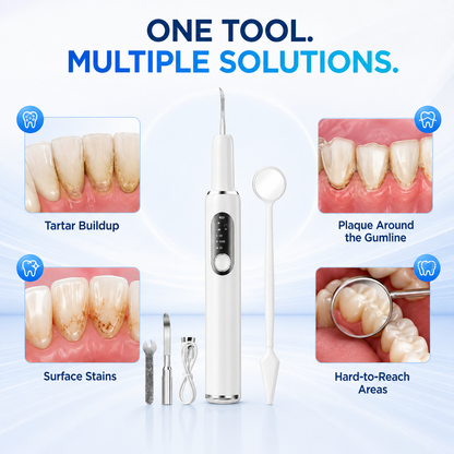 🦷 T6 Smart Ultrasonic Teeth Cleaner – 5 Modes, Touch-Activated Cleaning & Complete Tool Kit